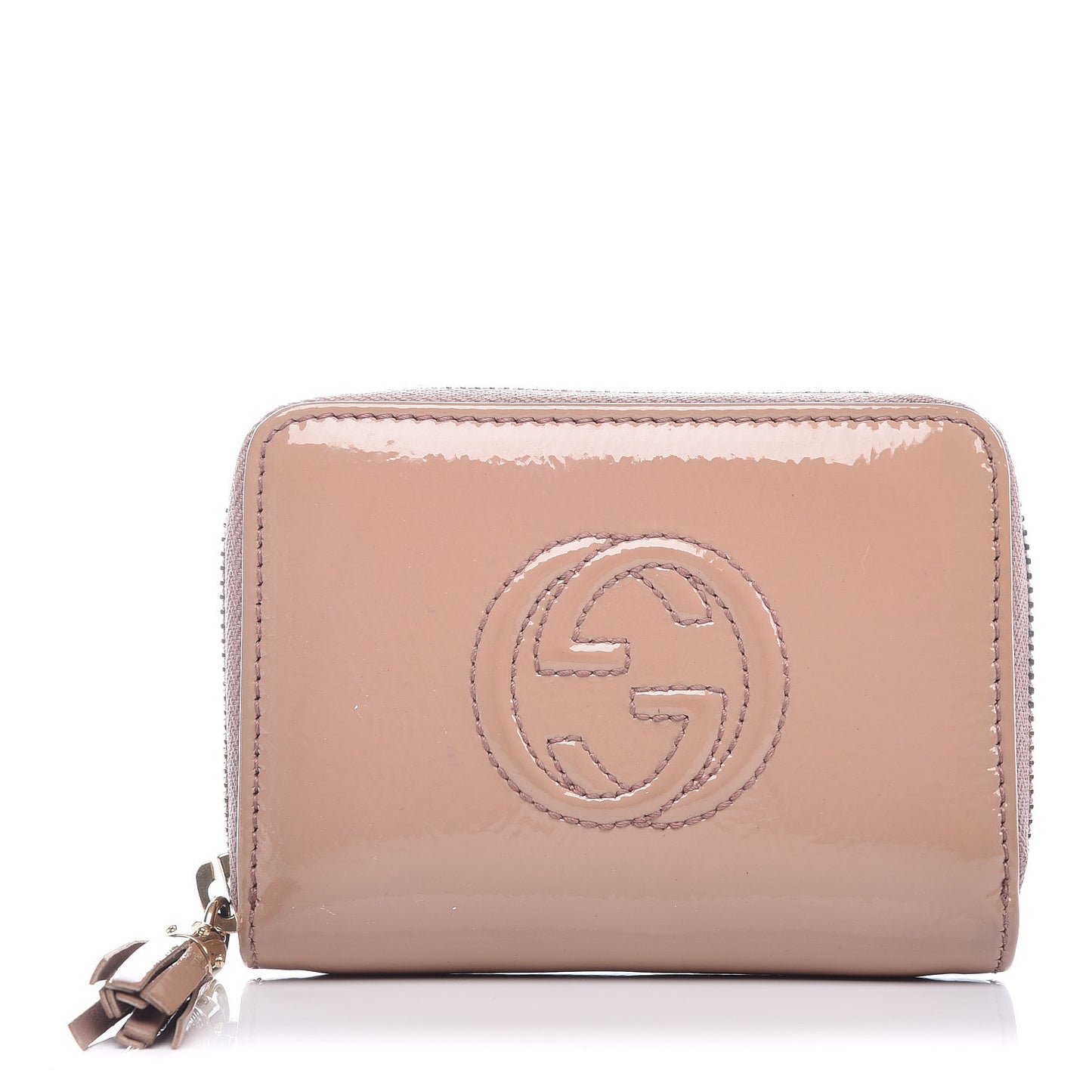 Patent Soho Compact Disco Zip Around Wallet Dark Cipria
