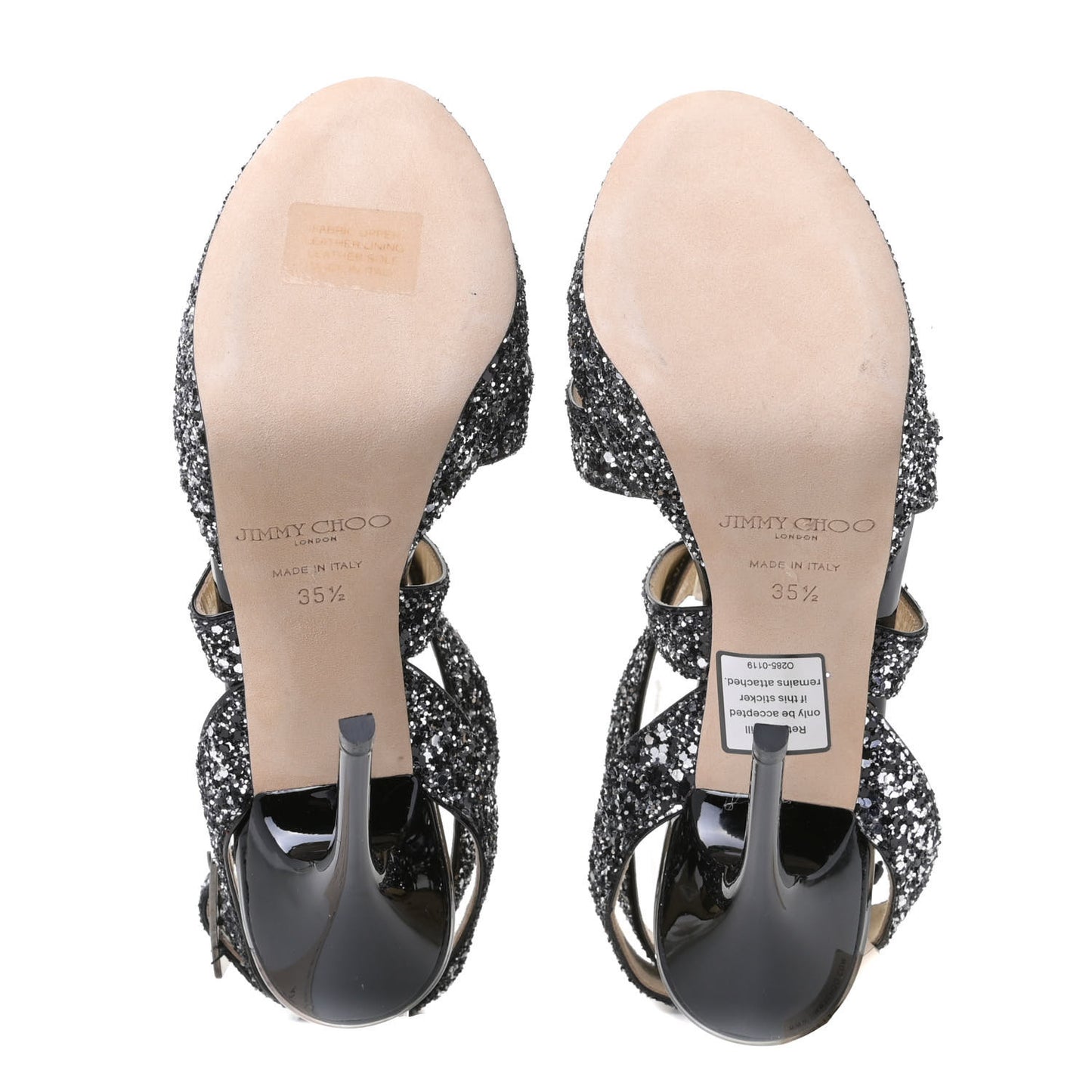 Coarse Glitter Fab Pumps 35.5 Silver