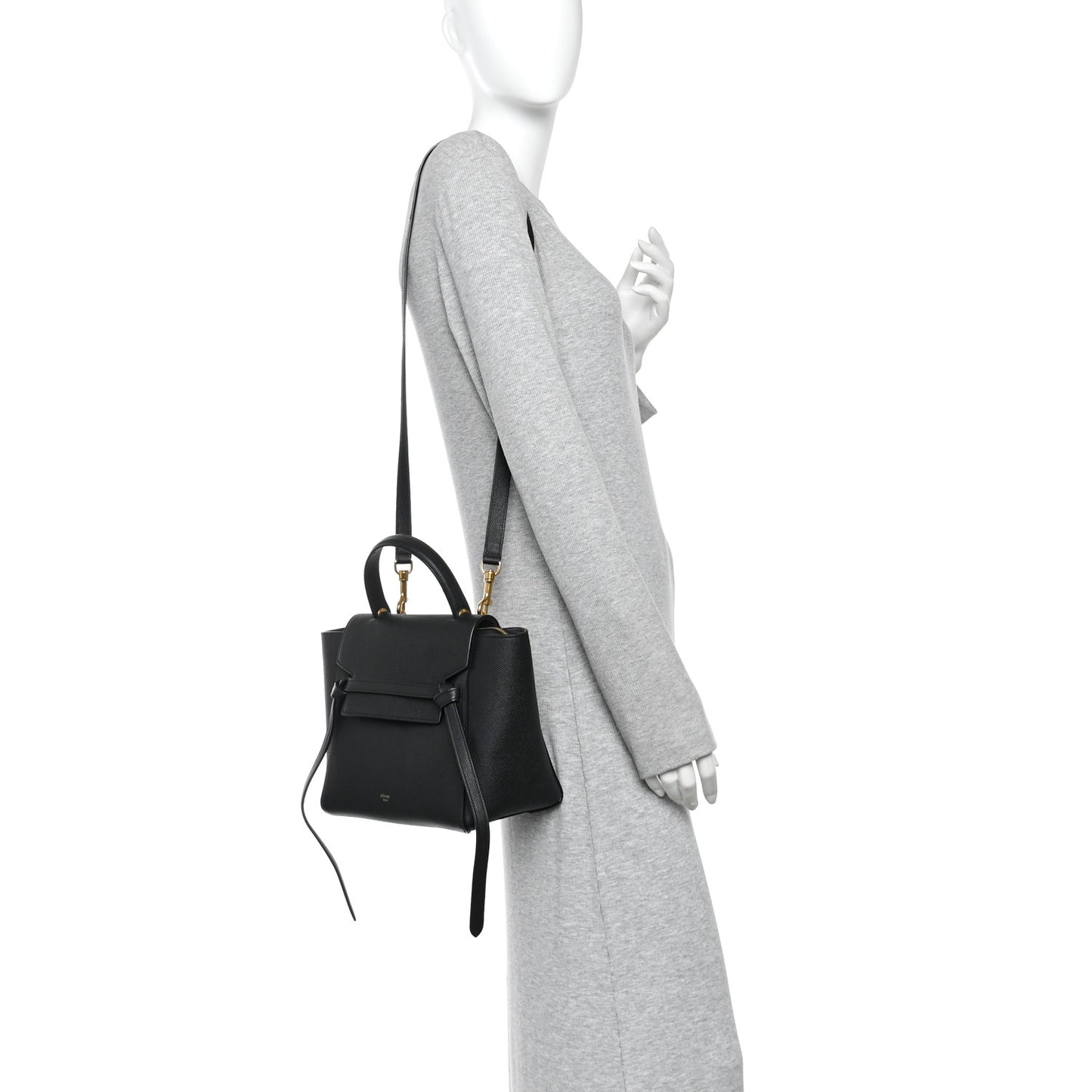 Grained Calfskin Mini Belt Bag Black