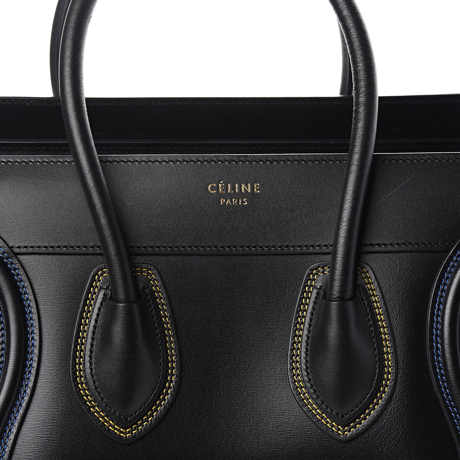 Celine Smooth Calfskin Multicolor Double Stitching Micro Luggage Black 12 of 13
