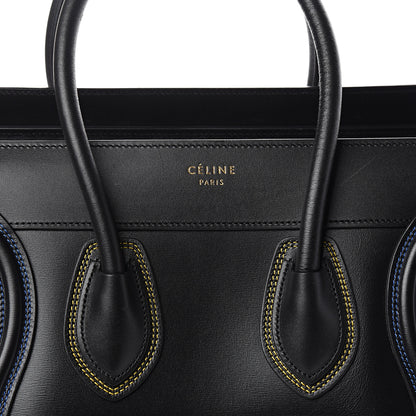 Celine Smooth Calfskin Multicolor Double Stitching Micro Luggage Black 12 of 13