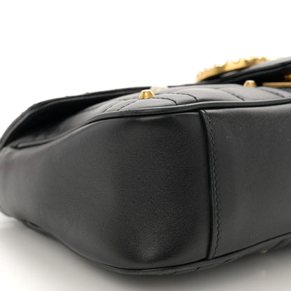 Gucci Calfskin Matelasse Studded Small Pearly GG Marmont Shoulder Bag Black 10 of 12