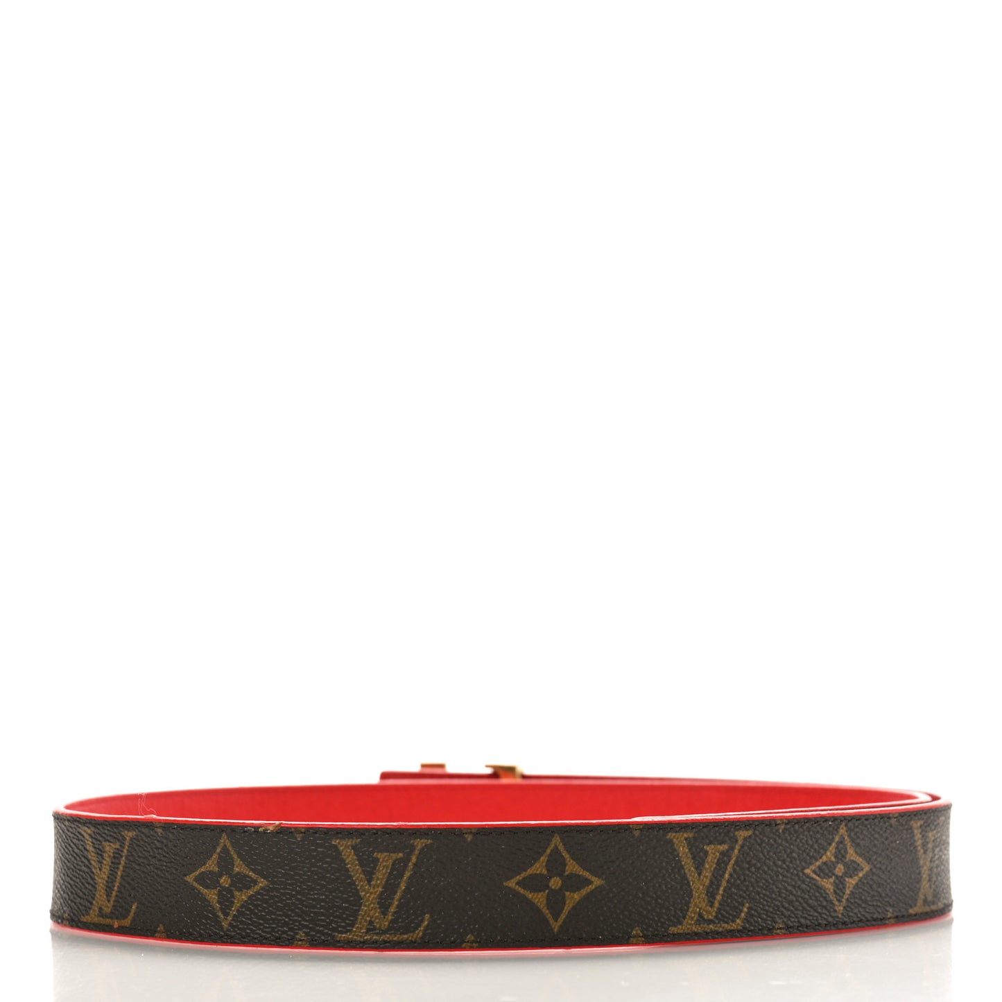 Calfskin Monogram 30mm LV Initiales Reversible Belt 90 36 Coquelicot