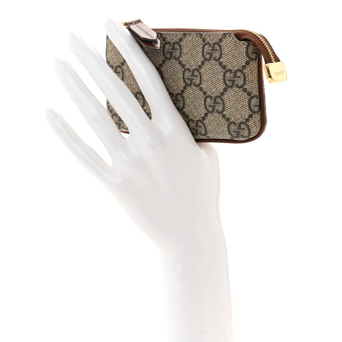 GG Supreme Monogram Key Case Beige Ebony Cuir