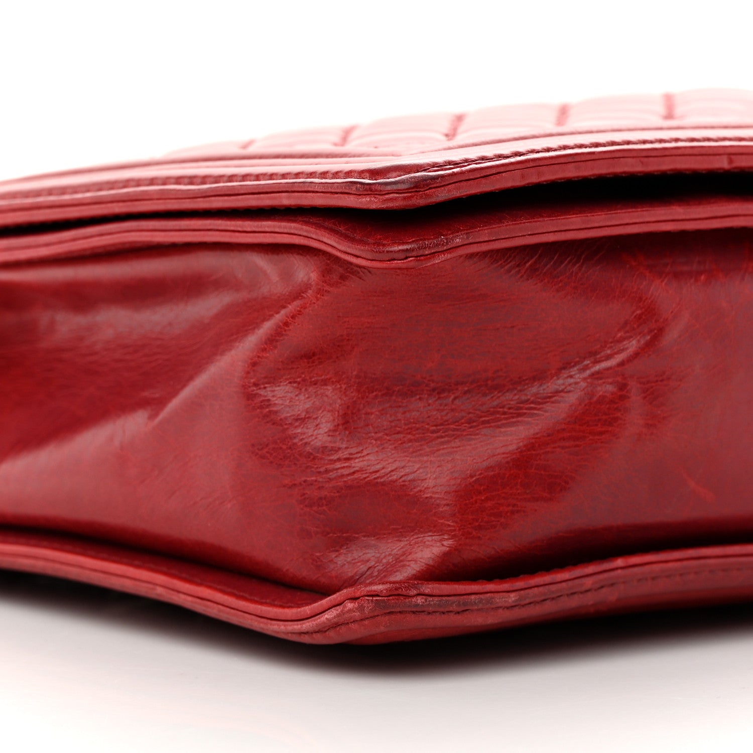 Chanel Aged Glazed Calfskin Quilted Large Boy Flap Red 9 of 18