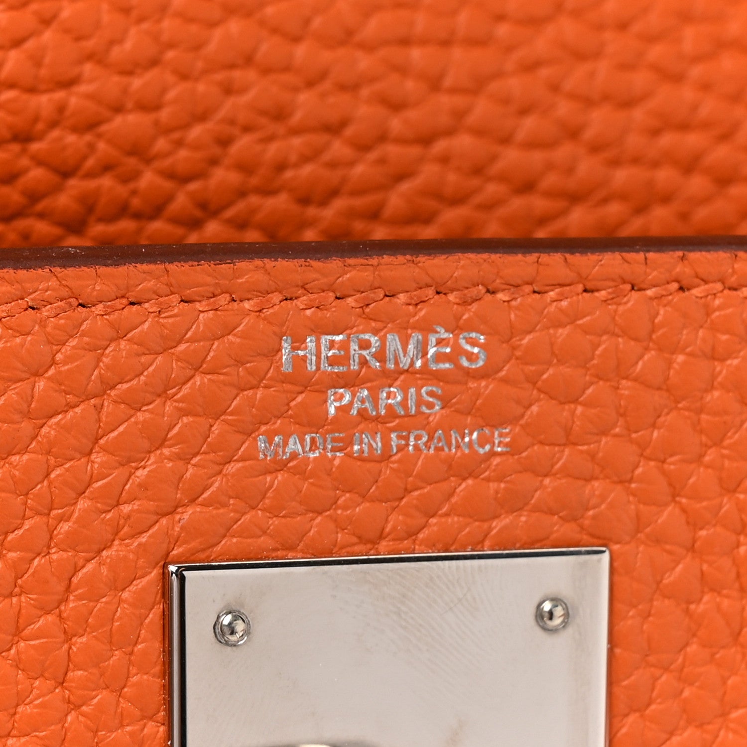 Hermes Taurillon Clemence Kelly Retourne 28 Orange 7 of 10