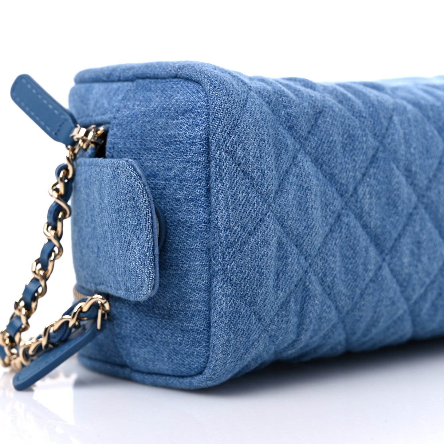 Denim Quilted Toiletry Case Blue