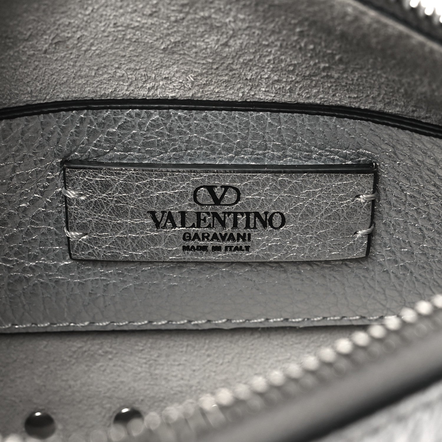 Valentino Garavani Metallic Pebbled Calfskin Small Rockstud Flip Lock Shoulder Bag Silver 6 of 9