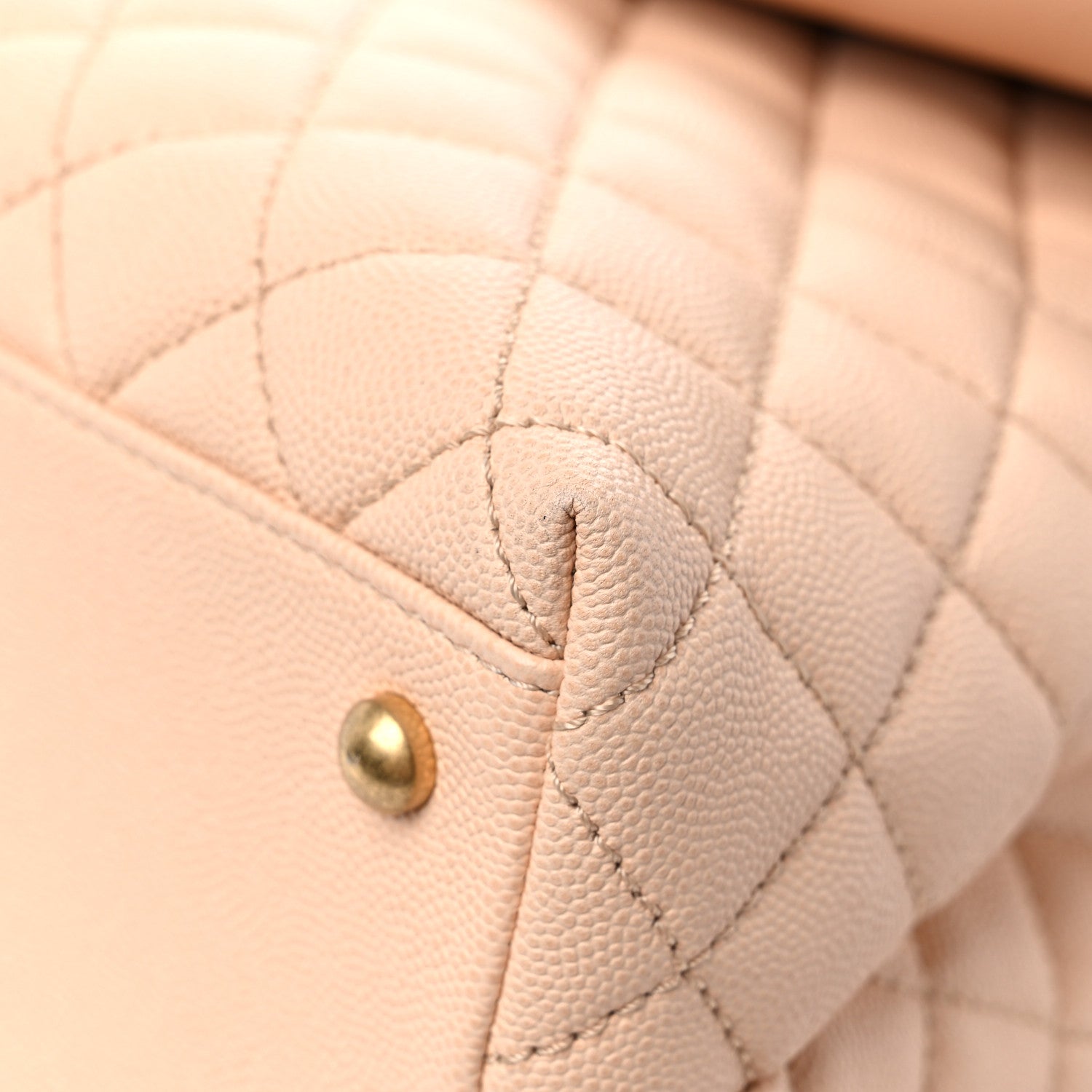 Chanel Caviar Quilted Medium Coco Handle Flap Light Beige 9 of 12