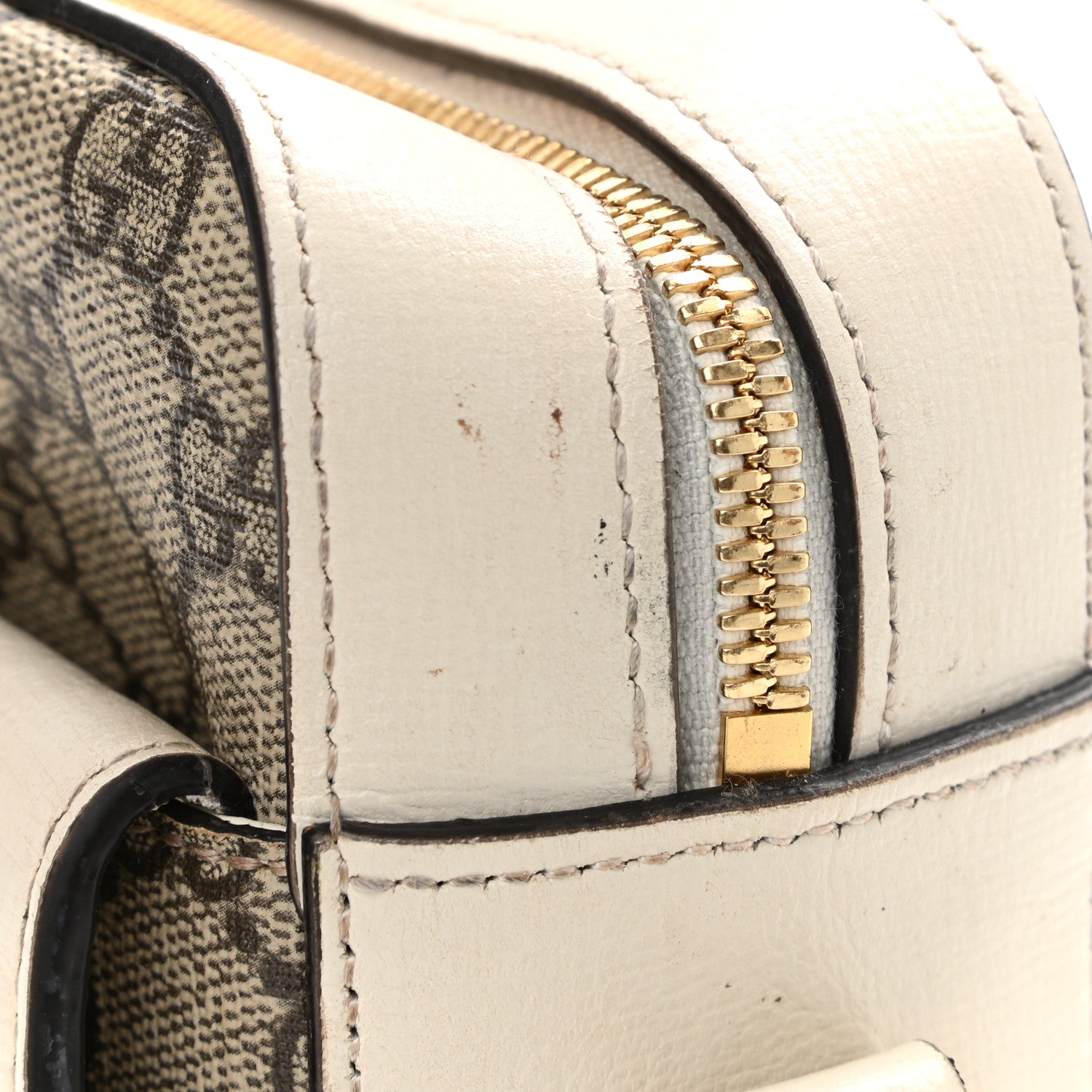 Gucci GG Supreme Monogram Small Horsebit 1955 Shoulder Bag Beige Mystic White 16 of 19