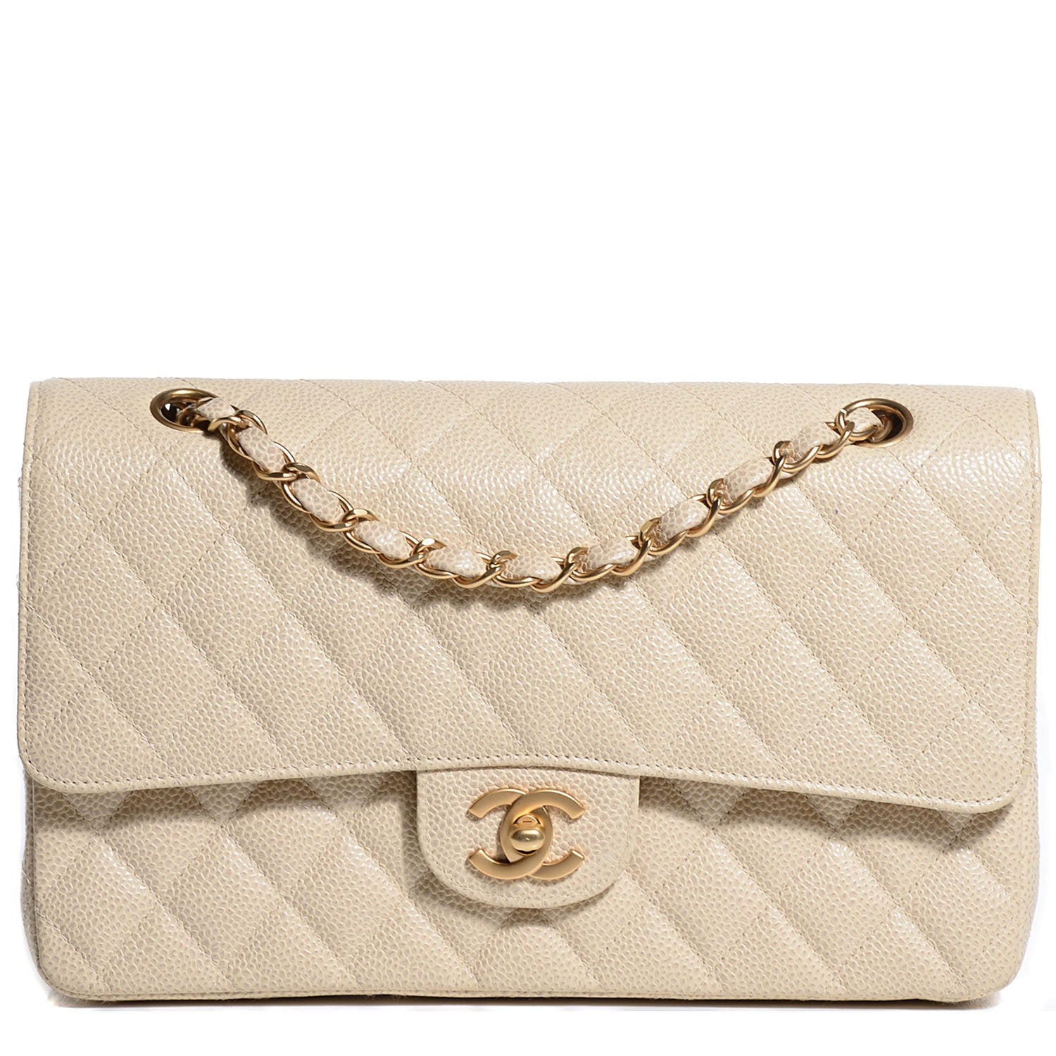 Chanel Caviar Quilted Medium Double Flap Beige Clair 1 of 8