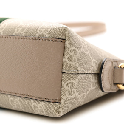 Gucci GG Supreme Monogram Textured Dollar Calfskin Web Small Ophidia Dome Shoulder Beige Mystic White Oatmeal 10 of 14