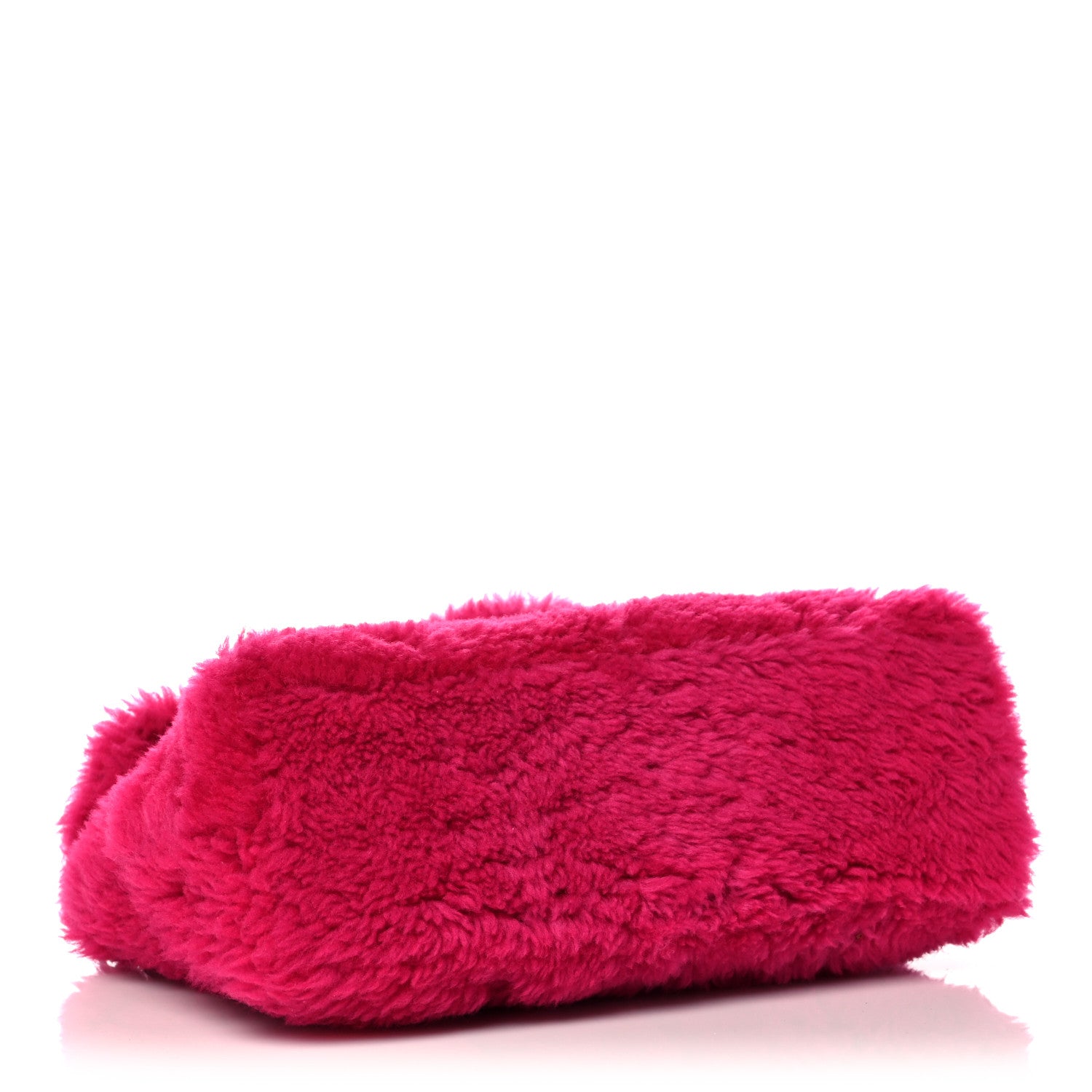 Saint Laurent Merino Shearling Lambskin Quilted Small Loulou Puffer Monogram Chain Satchel Fuchsia 4 of 11
