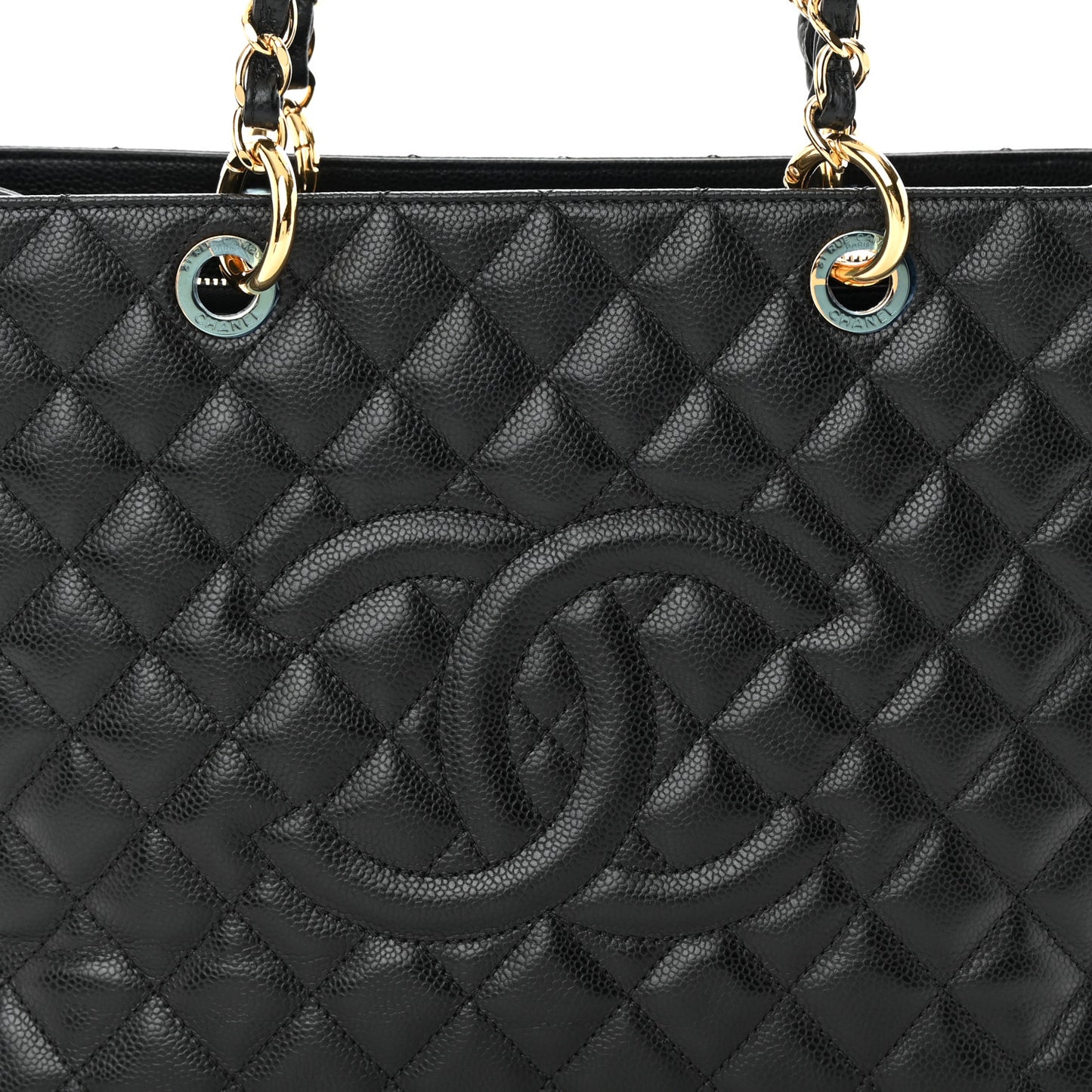 Caviar Quilted Grand Shopping Tote GST Black