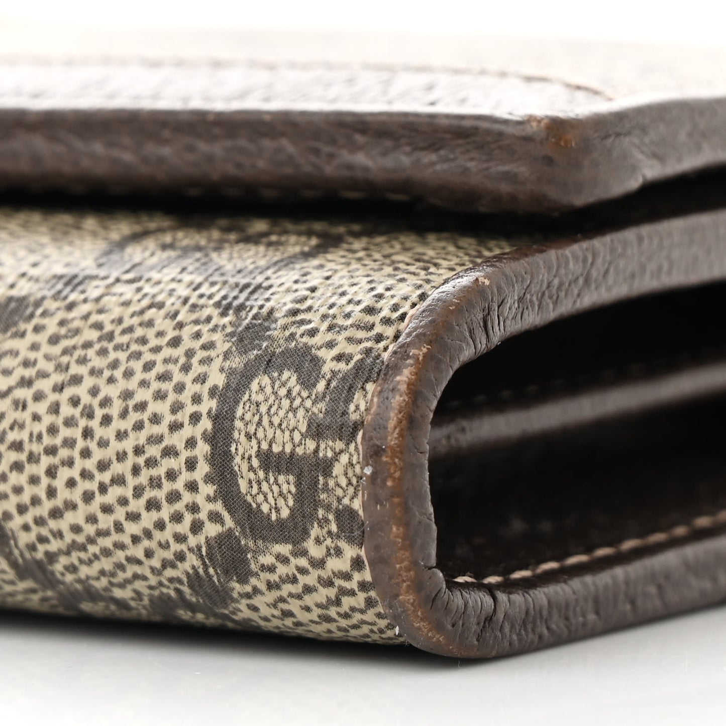 GG Supreme Monogram Web Ophidia Wallet On Chain Brown