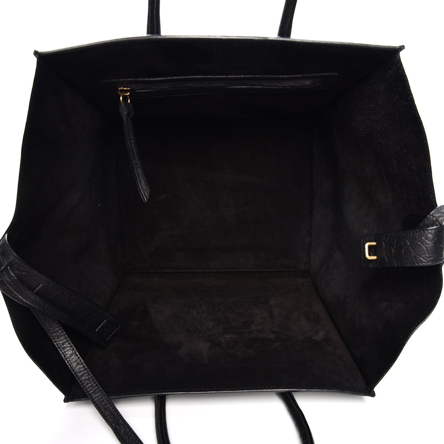 Crocodile Embossed Calfskin Medium Phantom Luggage Black