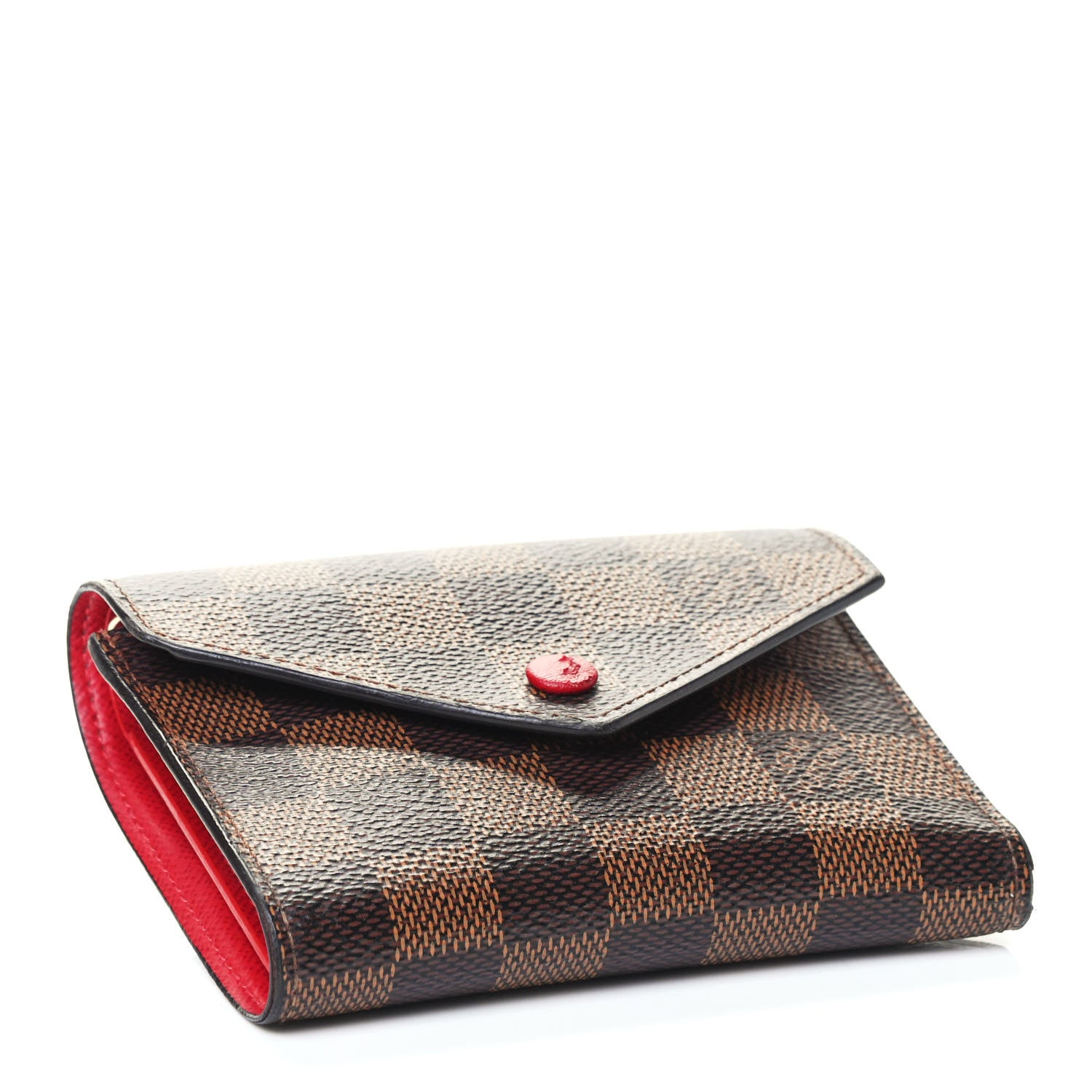 Louis Vuitton Damier Ebene Victorine Wallet Red 3 of 4
