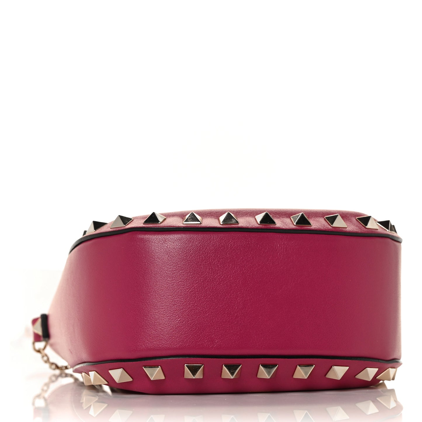 Vitello Mini Rockstud Chain Strap Bucket Bag Deep Cyclamin