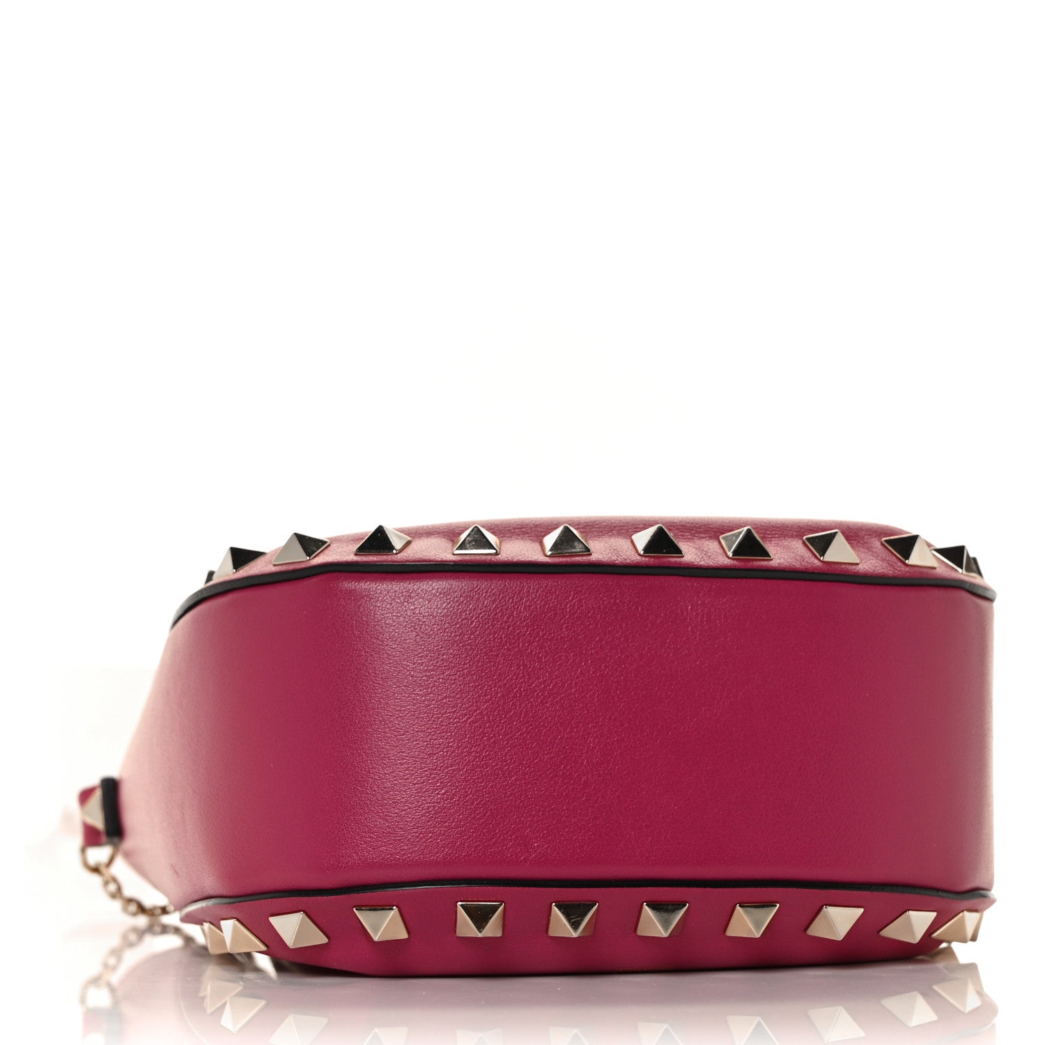 Valentino Garavani Vitello Mini Rockstud Chain Strap Bucket Bag Deep Cyclamin 3 of 8