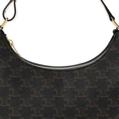Celine Triomphe Canvas Calfskin Ava Shoulder Bag Tan 9 of 12