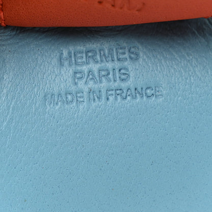 Hermes Milo Lambskin Grigri Rodeo Horse Bag Charm MM Celeste Naturel Bouton D'Or Cornaline 3 of 4