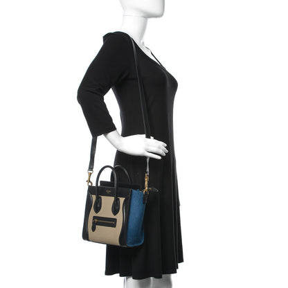 Celine Bullhide Calfskin Nano Tri-Color Luggage Light Taupe 2 of 10