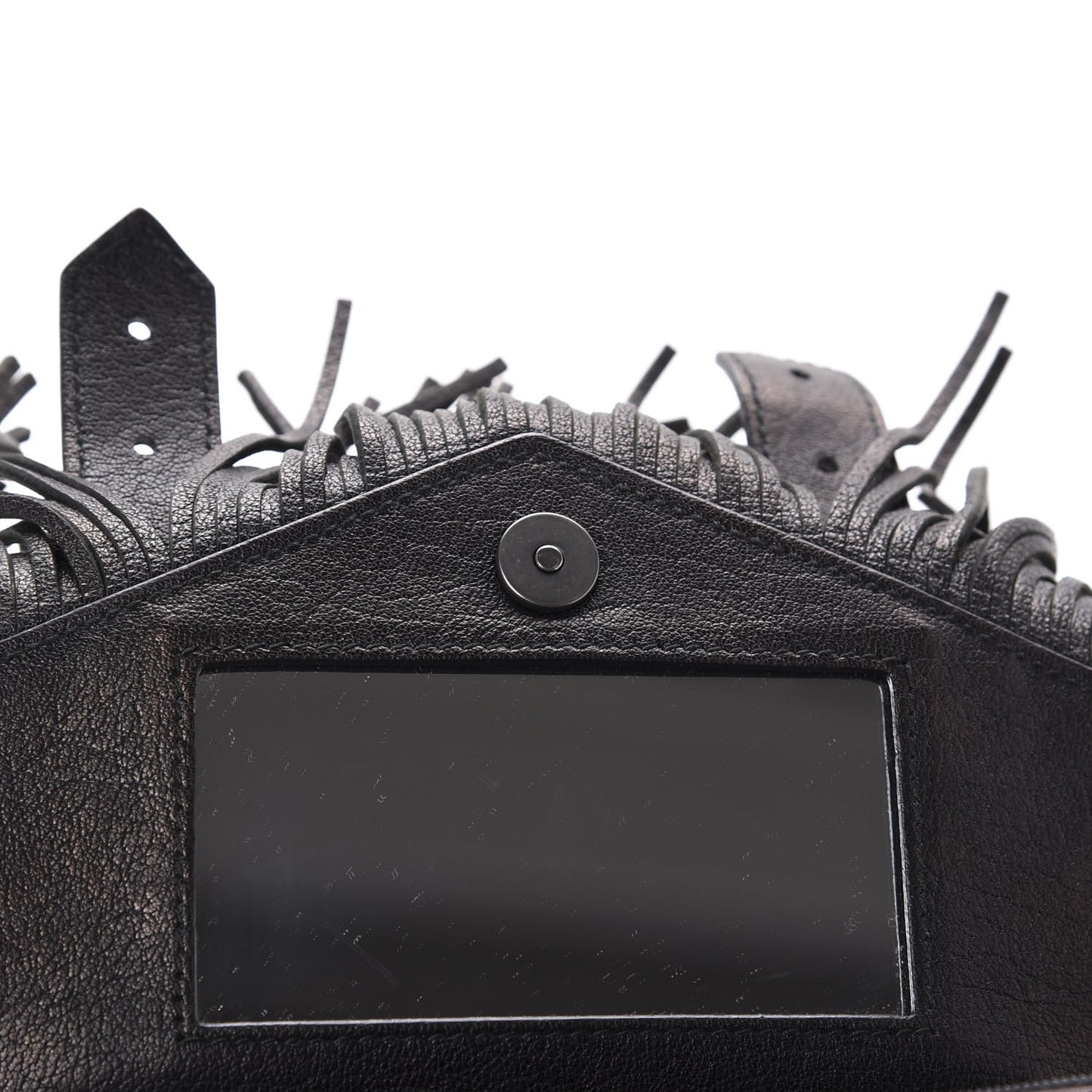 Lambskin Fringe PS1 Chain Wallet Black