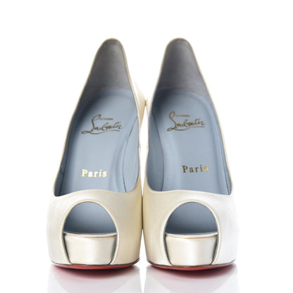 Christian Louboutin Satin Very Prive 120 Pumps 35.5 Ivory 2 of 10