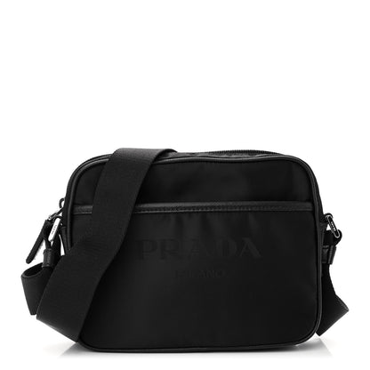 Prada Tessuto Nylon Saffiano Logo Camera Bag Black 1 of 10