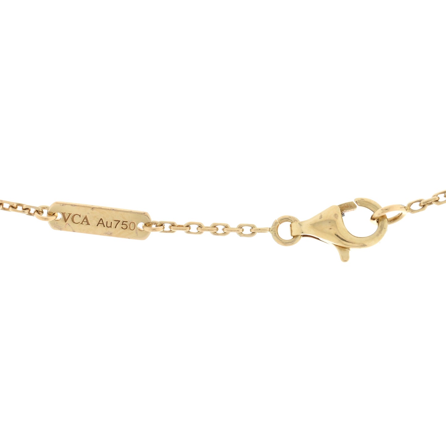 18K Yellow Gold Black Onyx Vintage Alhambra Pendant Necklace