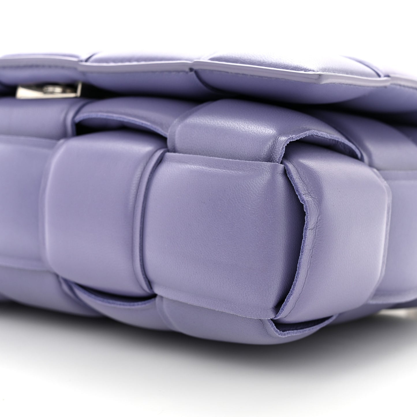 Lambskin Maxi Intreccio Padded Chain Cassette Crossbody Bag Lavender