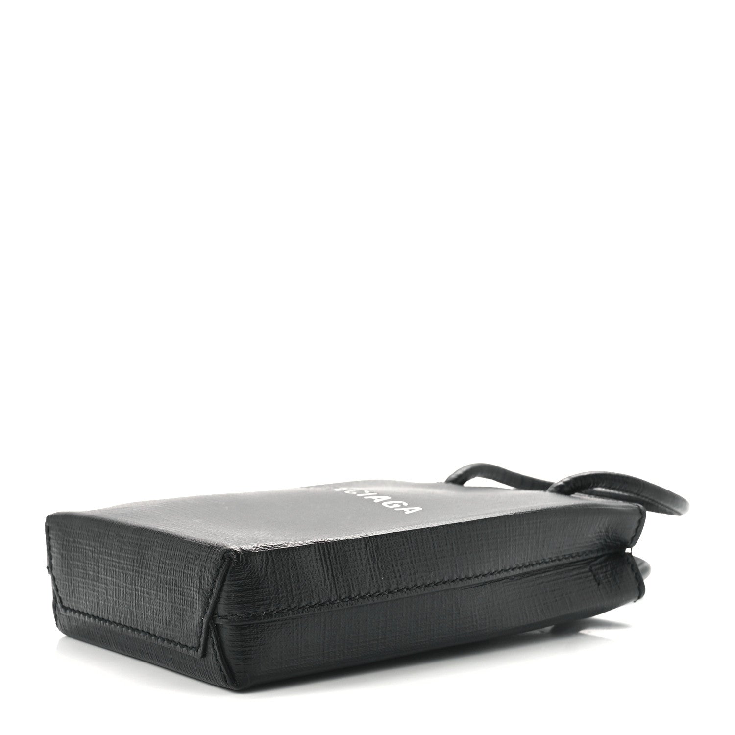 Balenciaga Squared Calfskin Logo Shopping Phone Holder Bag Black 9 of 11