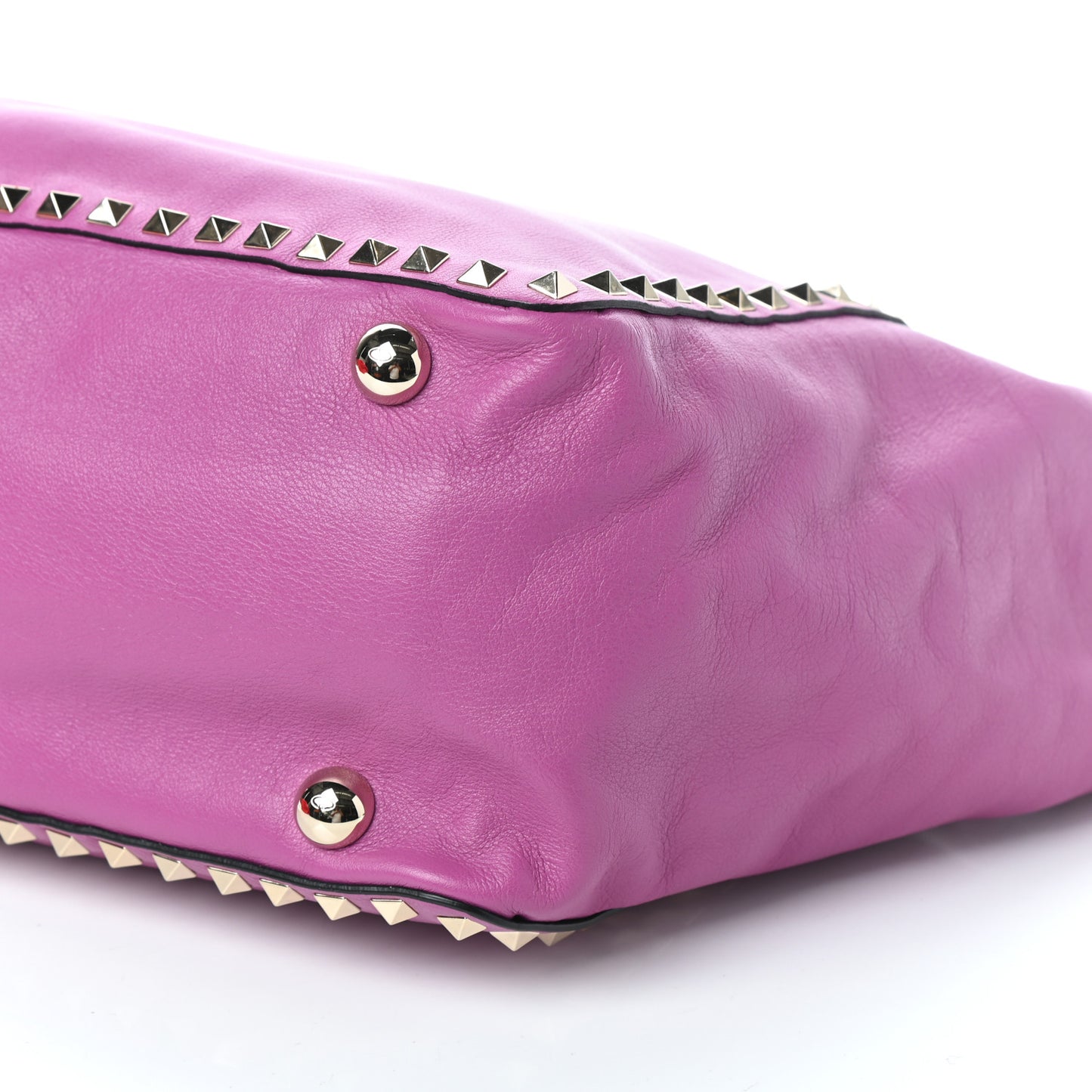 Vitello Medium Rockstud Tote Purple Violet