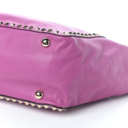 Valentino Garavani Vitello Medium Rockstud Tote Purple Violet 9 of 9