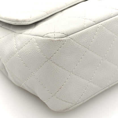 Chanel Caviar Quilted Jumbo Single Flap White 9 of 10