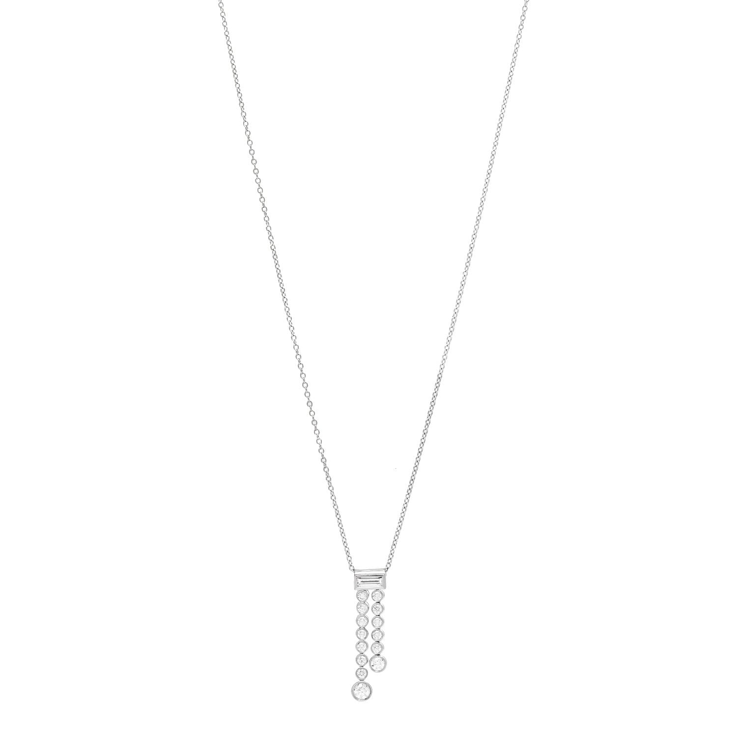Tiffany Platinum Diamond Jazz Double Drop Pendant Necklace 1 of 6