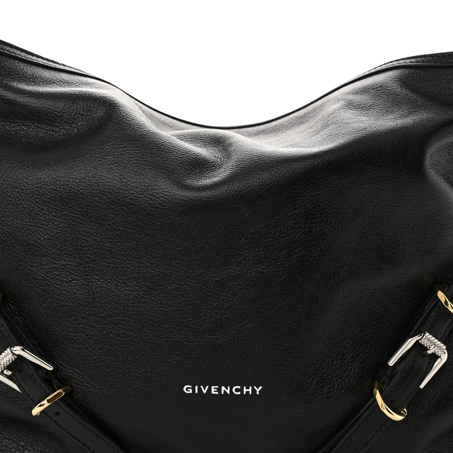 Tumbled Calfskin Corset Medium Voyou Bag Black