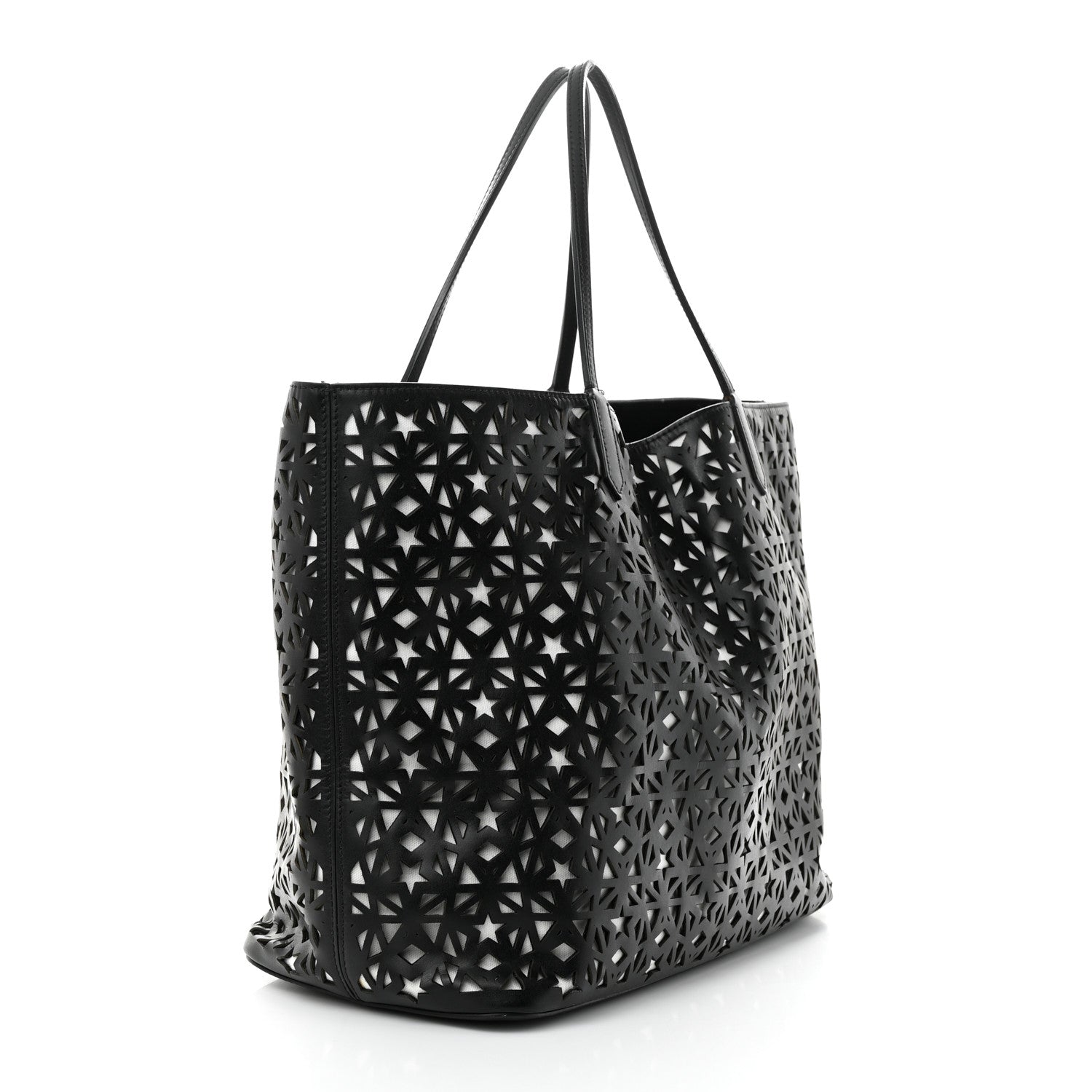 Givenchy Calfskin Lazer Cut Large Antigona Tote Black White 3 of 12