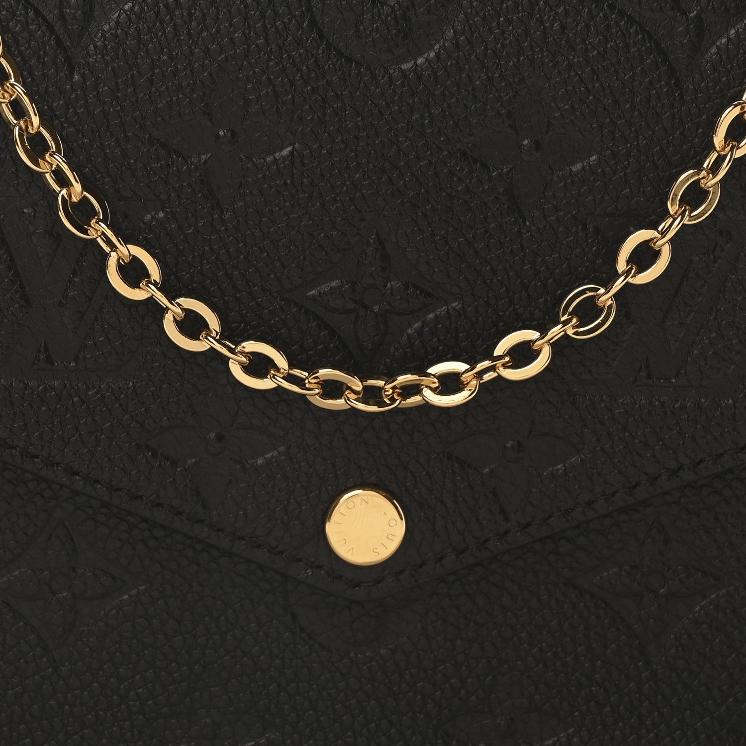 Louis Vuitton Empreinte Pochette Felicie Chain Wallet Black 9 of 11