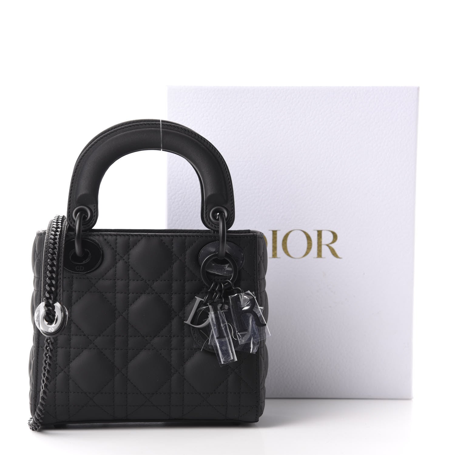 Christian Dior Ultra Matte Calfskin Cannage Mini Lady Dior Black 11 of 11