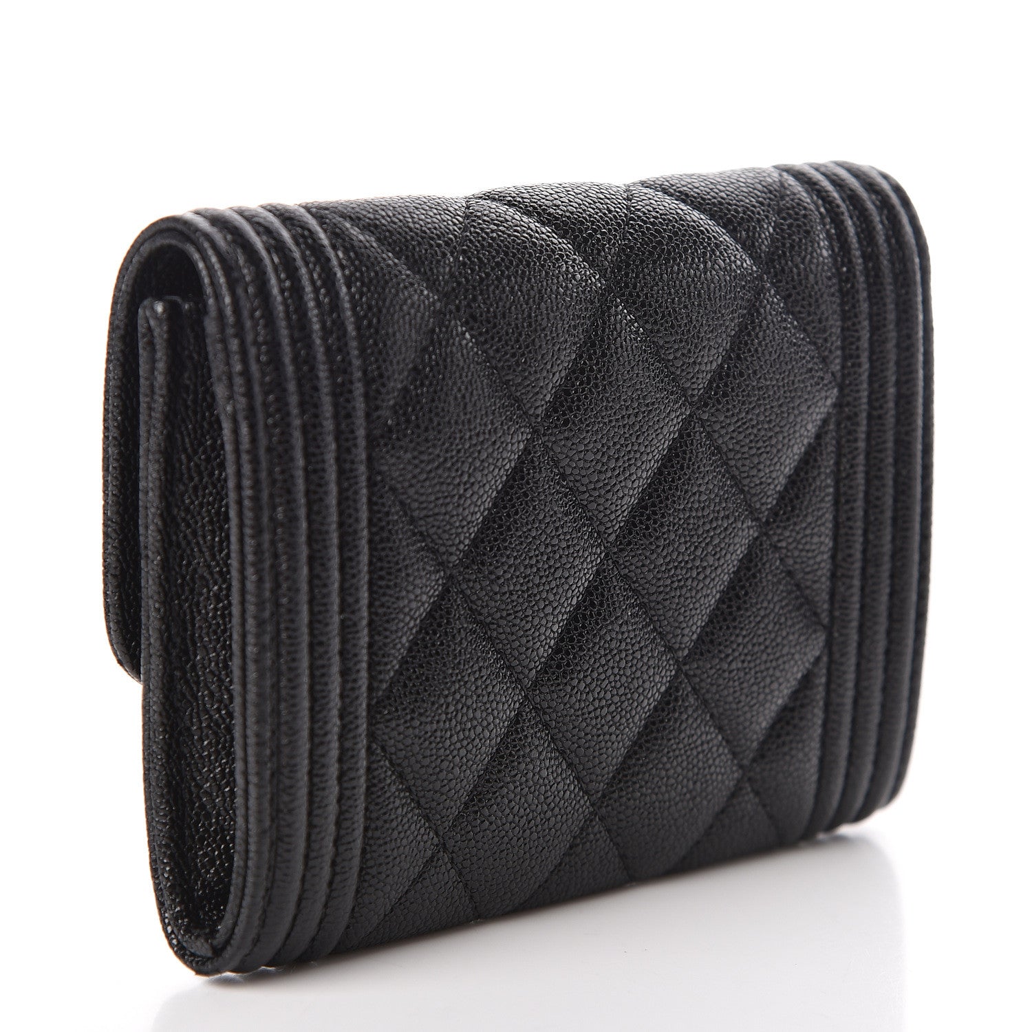 Chanel Caviar Quilted Boy Flap Card Holder Black 3 of 9
