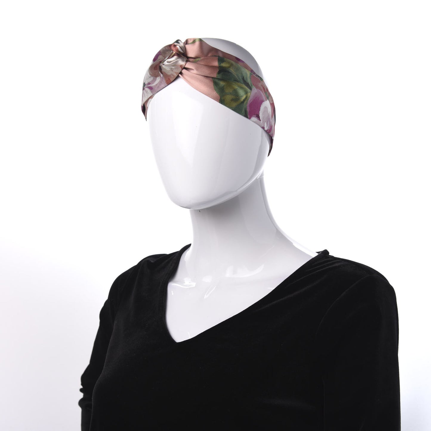 Silk Blooms Print Headband Pink