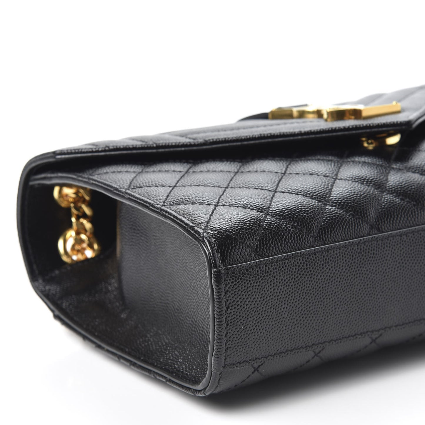 Grain De Poudre Textured Mixed Matelasse Triquilt Medium Monogram Satchel Black