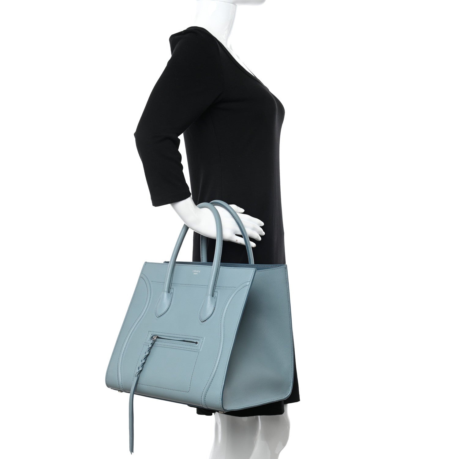Celine Baby Grained Calfskin Medium Phantom Luggage Glacier 2 of 15