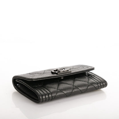 Chanel Caviar Quilted Boy Flap Card Holder So Black 4 of 8