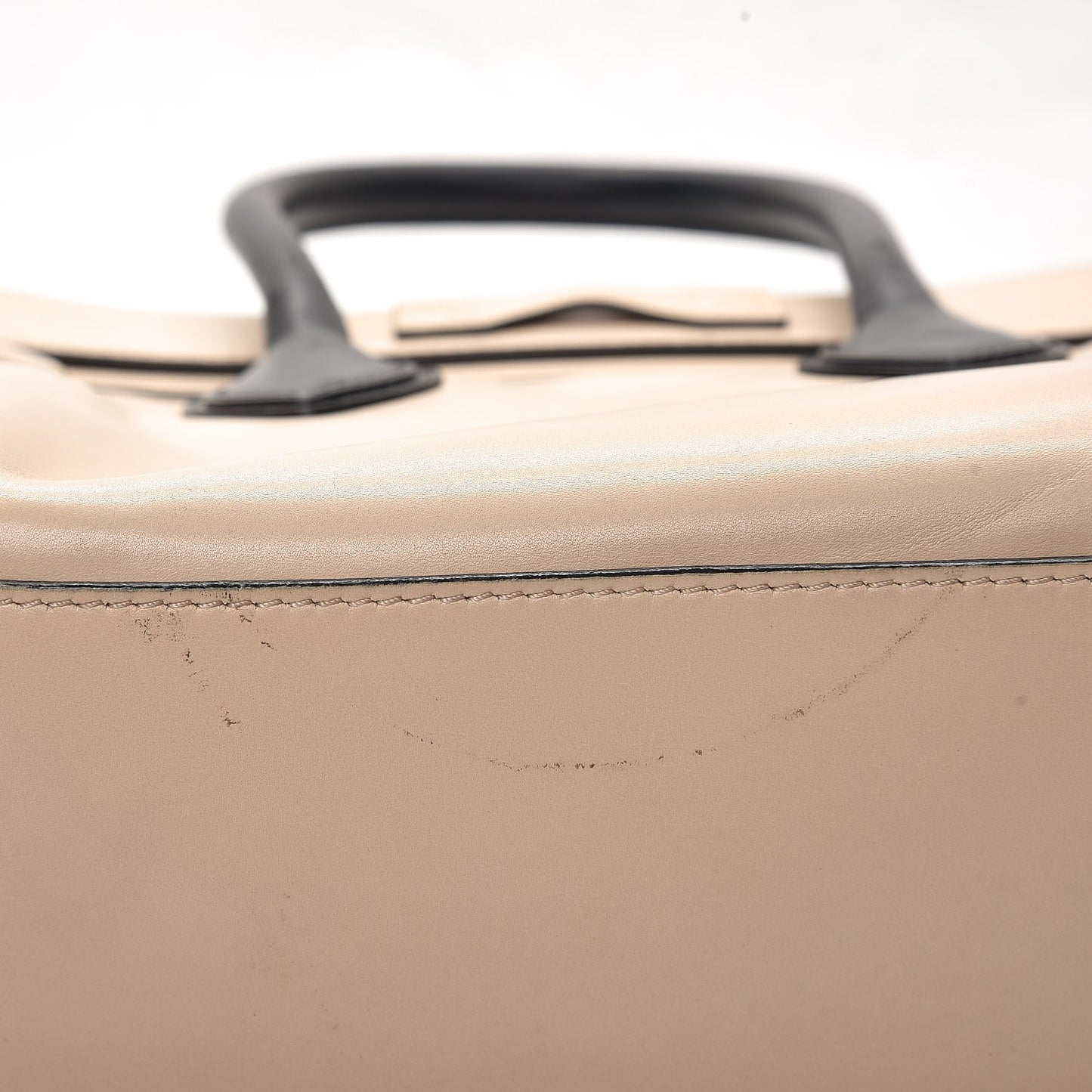 Satin Calfskin Mini Bi-Color Luggage Powder Black