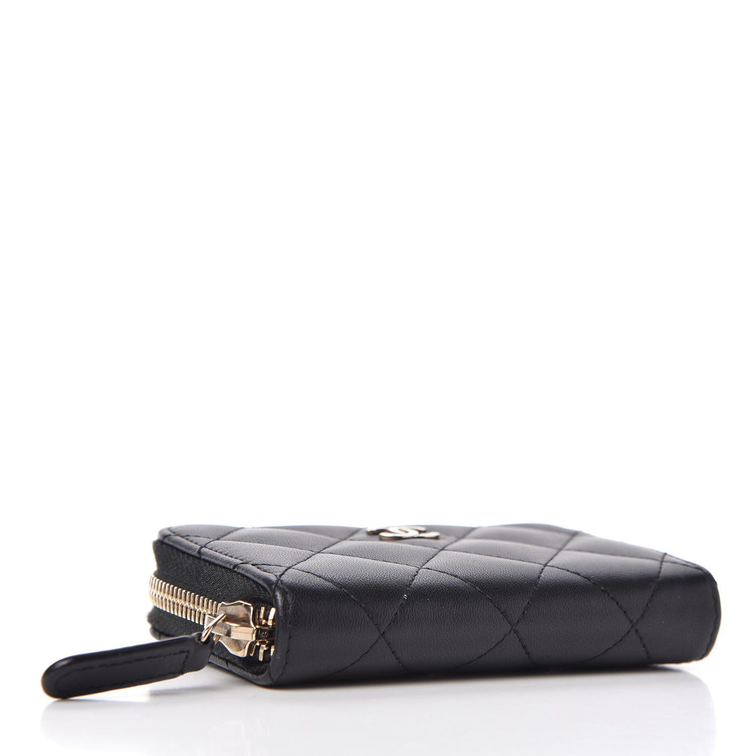 Chanel Lambskin Quilted Zip Coin Purse Black 4 of 8