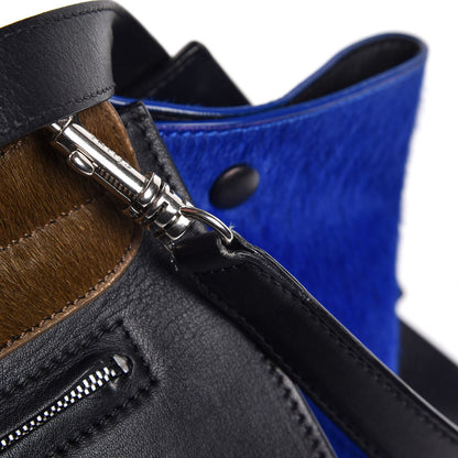 Celine Pony Hair Smooth Calfskin Tri-color Medium Trapeze Cobalt 9 of 9