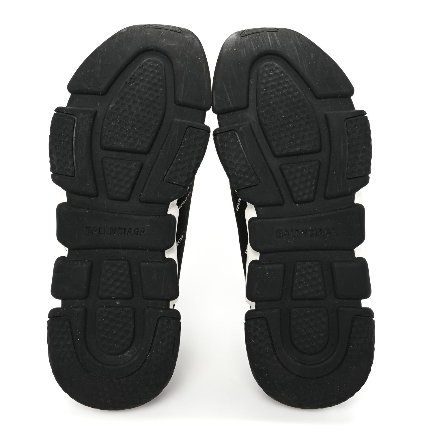 Balenciaga Neoprene Knit Allover Logo Bi-Color Sole Mens Speed Sneakers 11 Black White 6 of 9