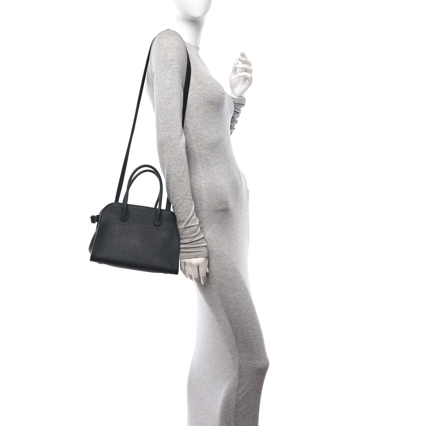 Grained Calfskin Soft Margaux 10 Bag Black